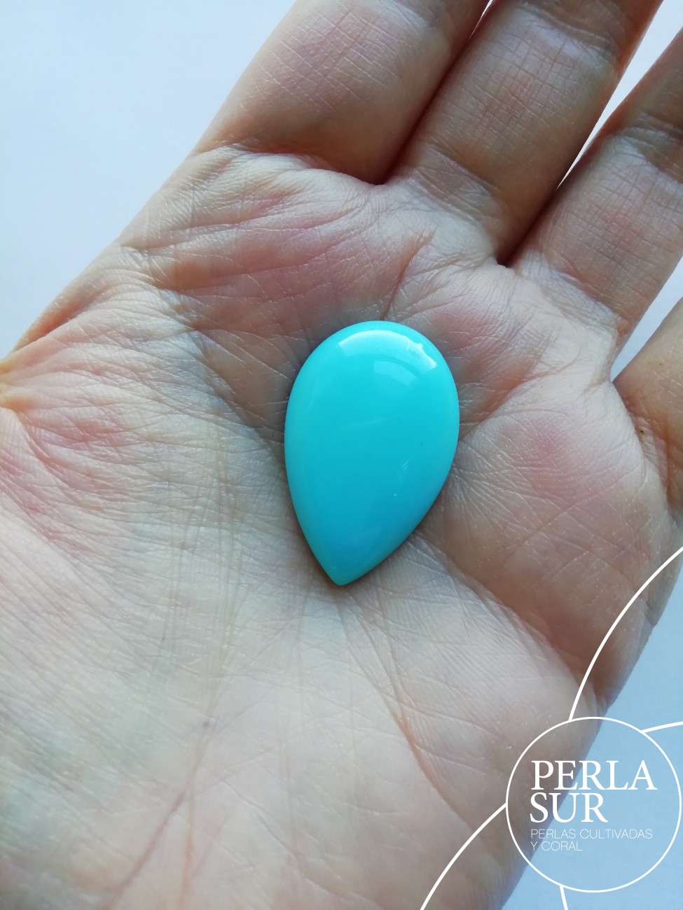 Cabujón lágrima 18x28x6'5mm turquesa natural