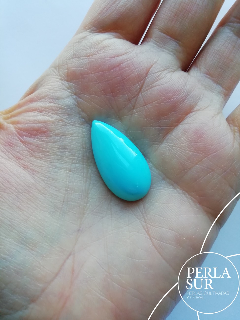 Cabujón lágrima 14x28x7mm turquesa natural