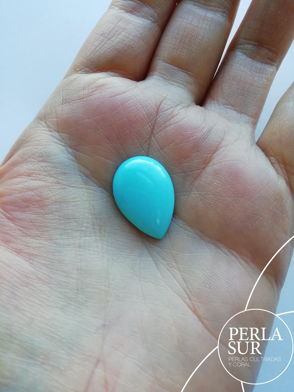 Cabujón lágrima 14x2x4mm turquesa natural