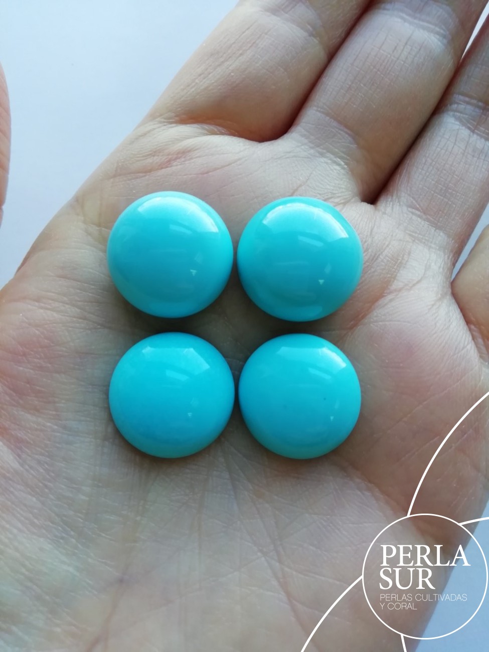 Botón 16mm 1/2t turquesa natural