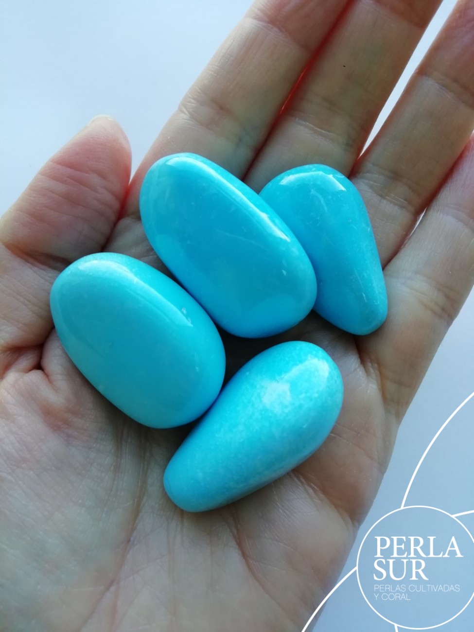Piezas barrocas pasadas turquesa natural