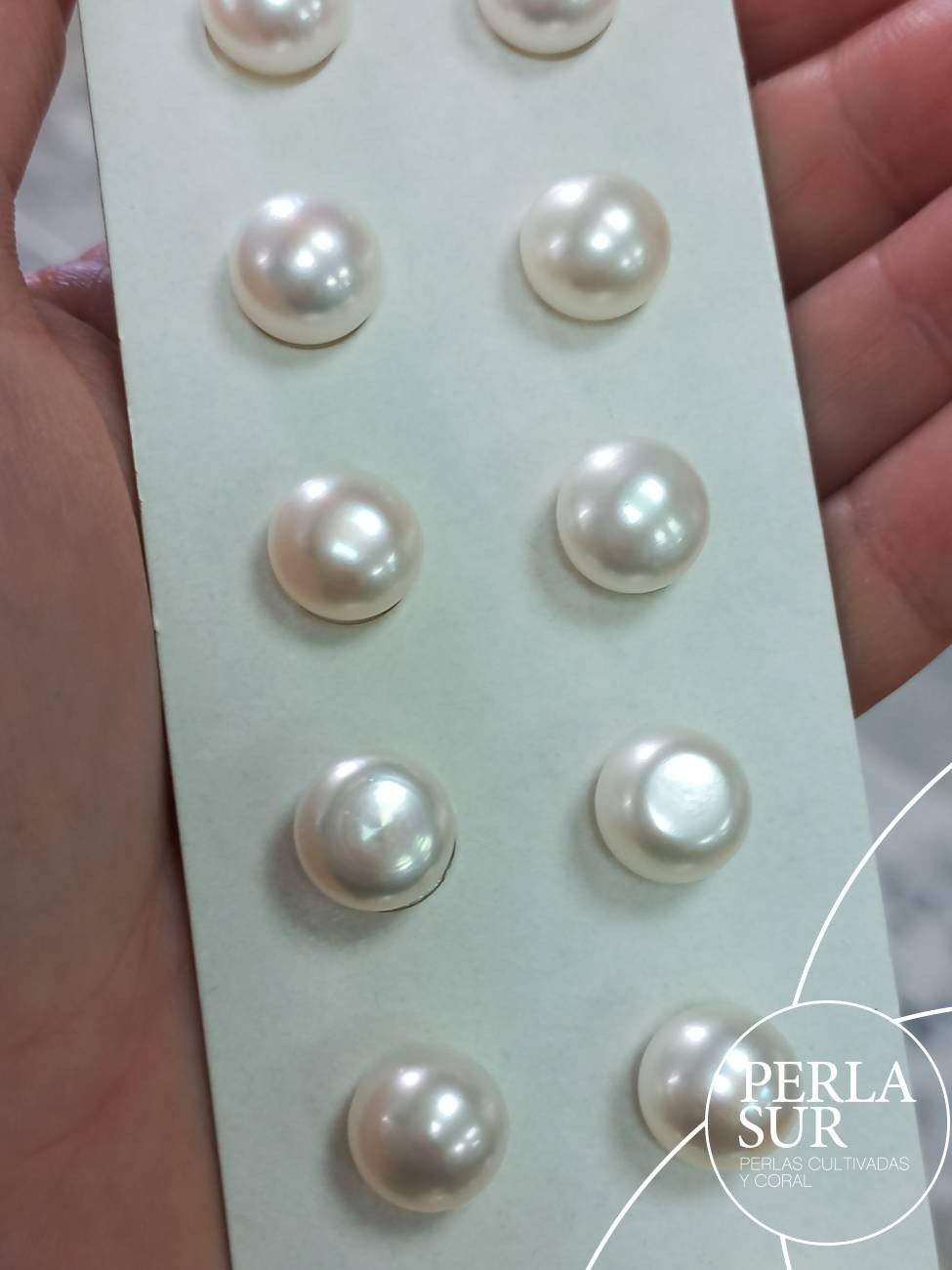 Perla suelta 11-11'5mm ST botón blanca