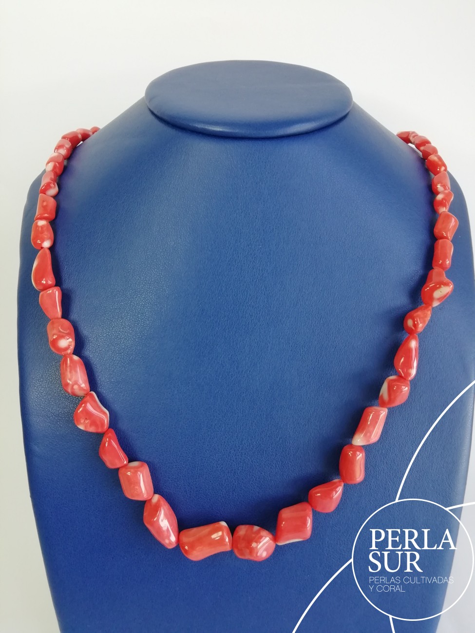 Collar barroco 6-15mm coral japonés rojo