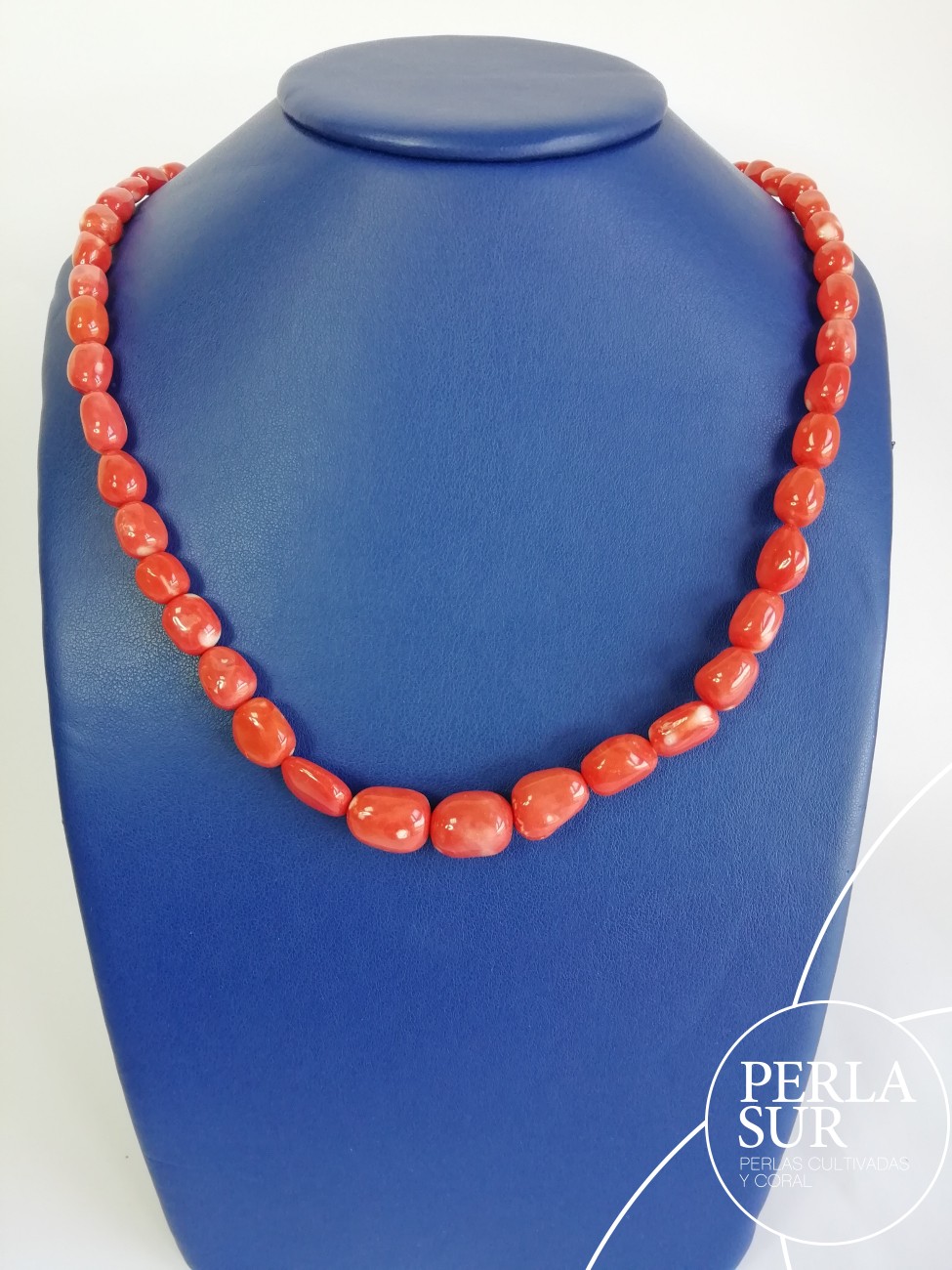 Collar barroco 7-13mm coral japonés rojo