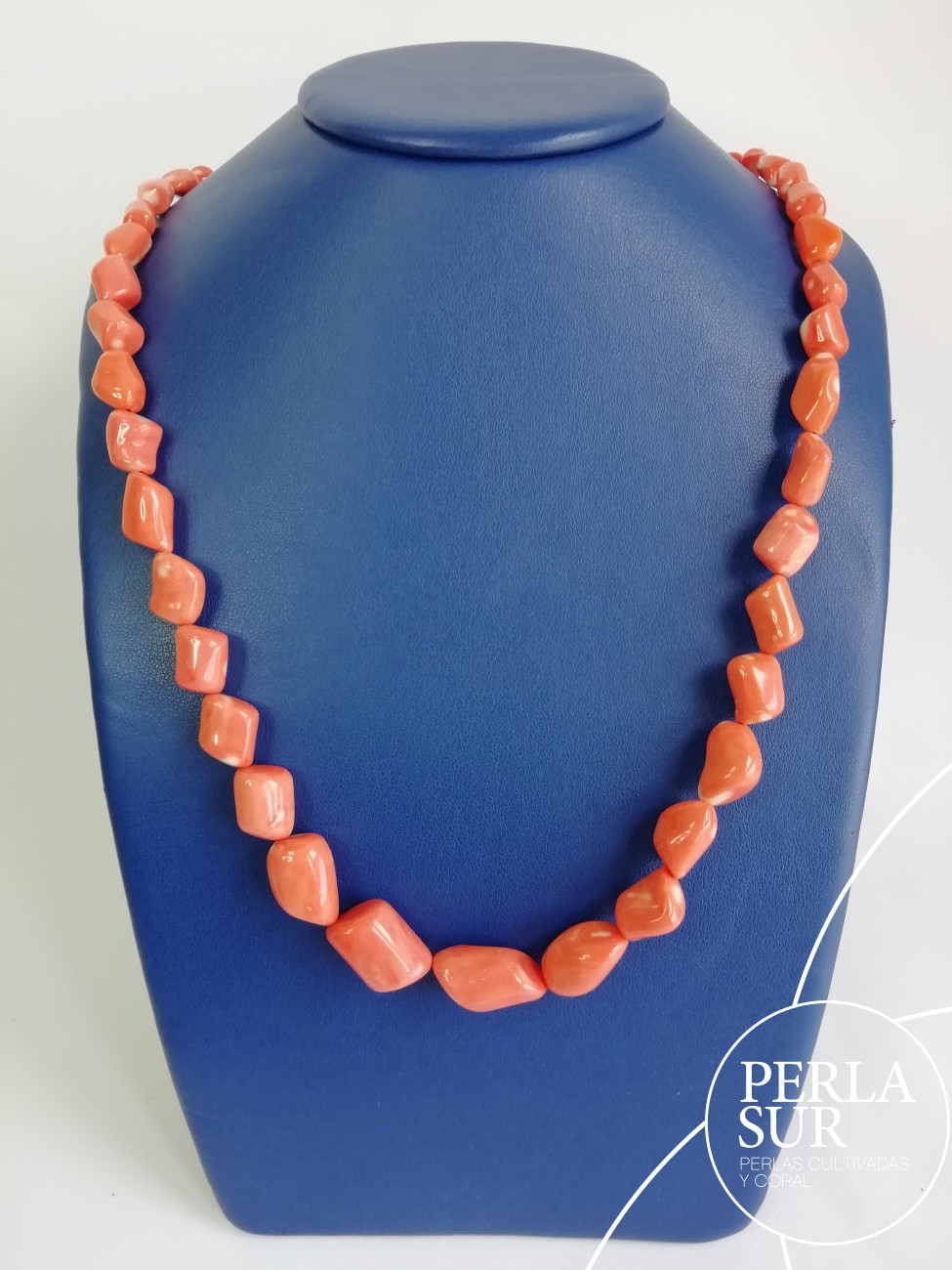 Collar barroco 6-15mm coral japonés naranja