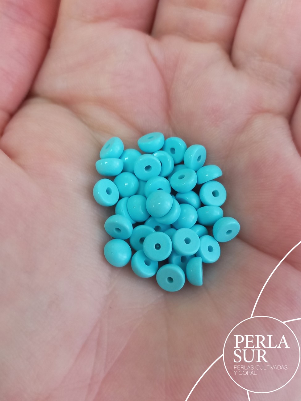 Botón 6mm 1/2T Turquesa Reconstituída