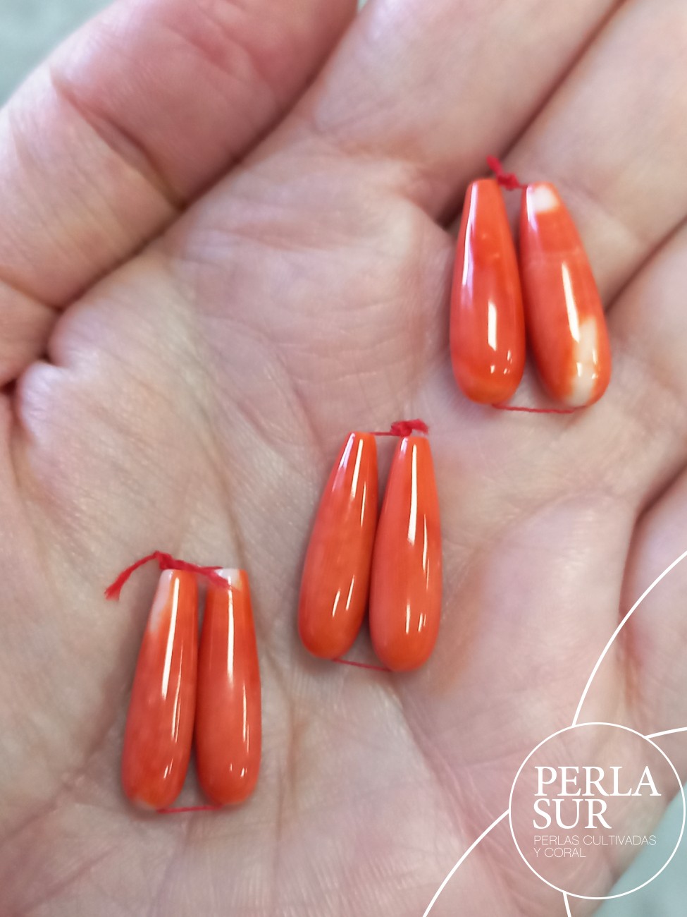 Perillas 20mm PASADAS coral japonés