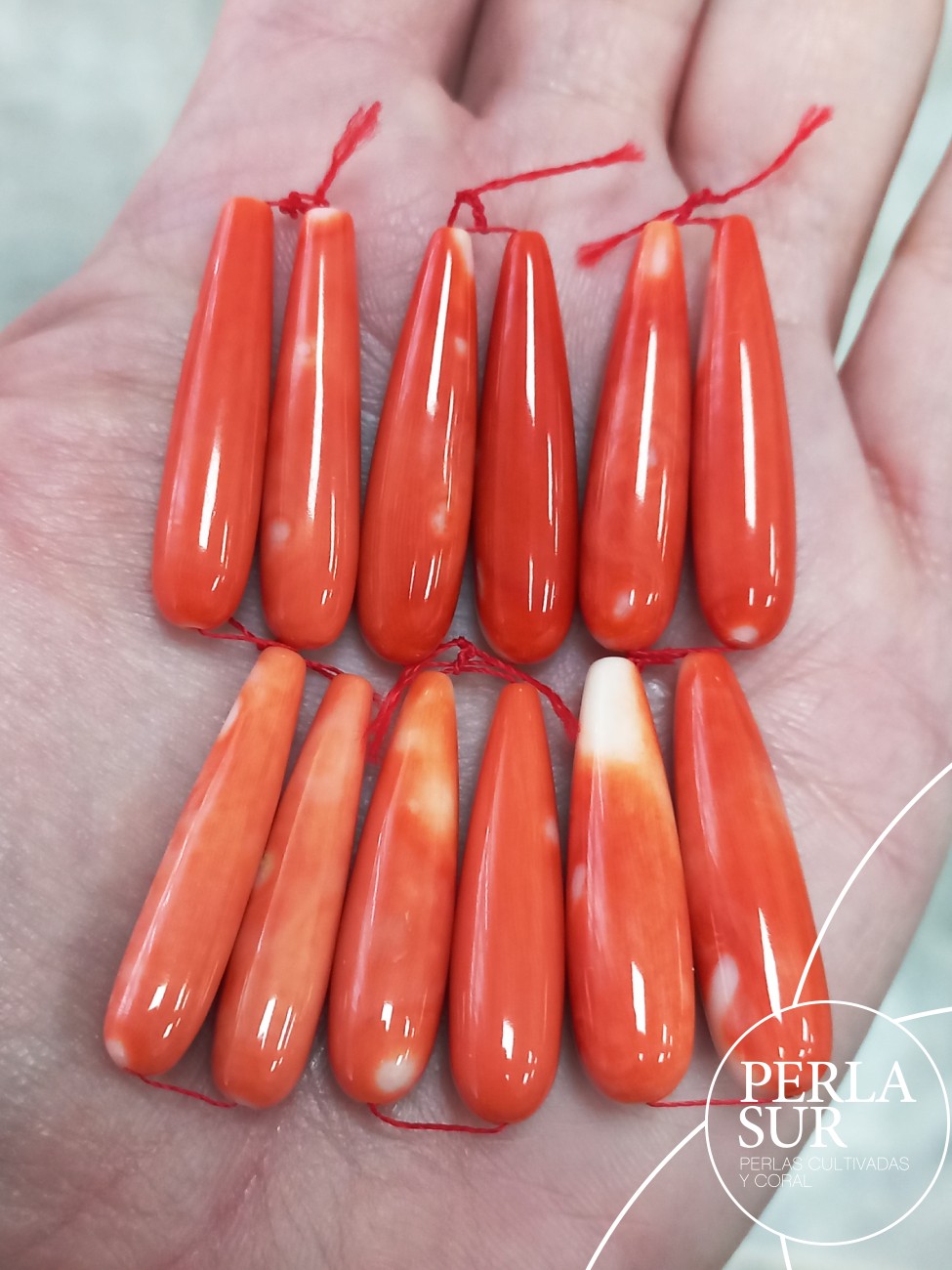 Perillas 30mm PASADAS coral japonés