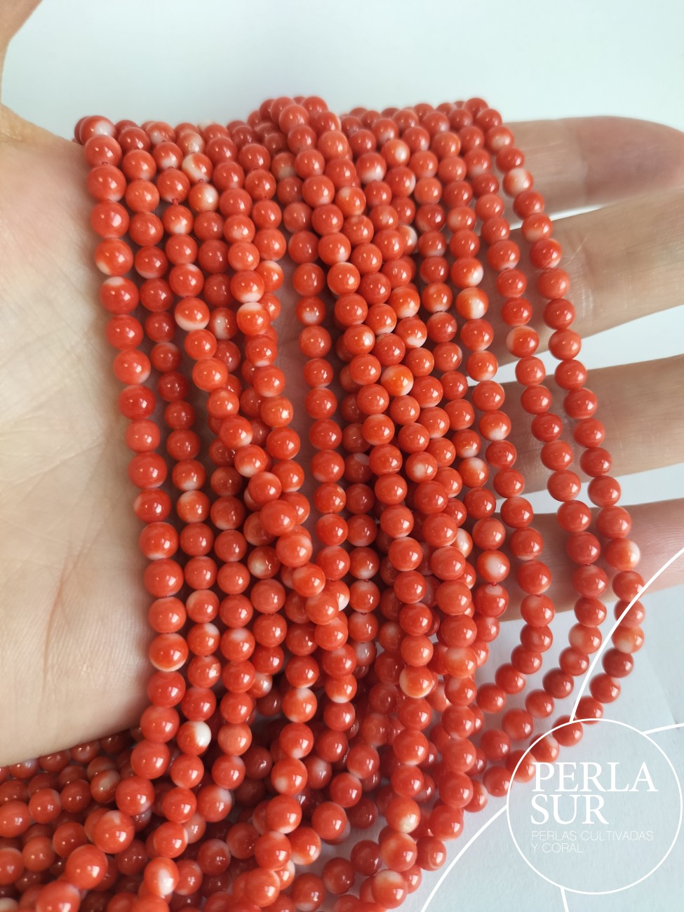 Hilo Bola 4-4.5mm Coral Japonés