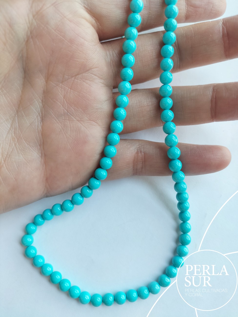 Hilo bola 5mm turquesa natural