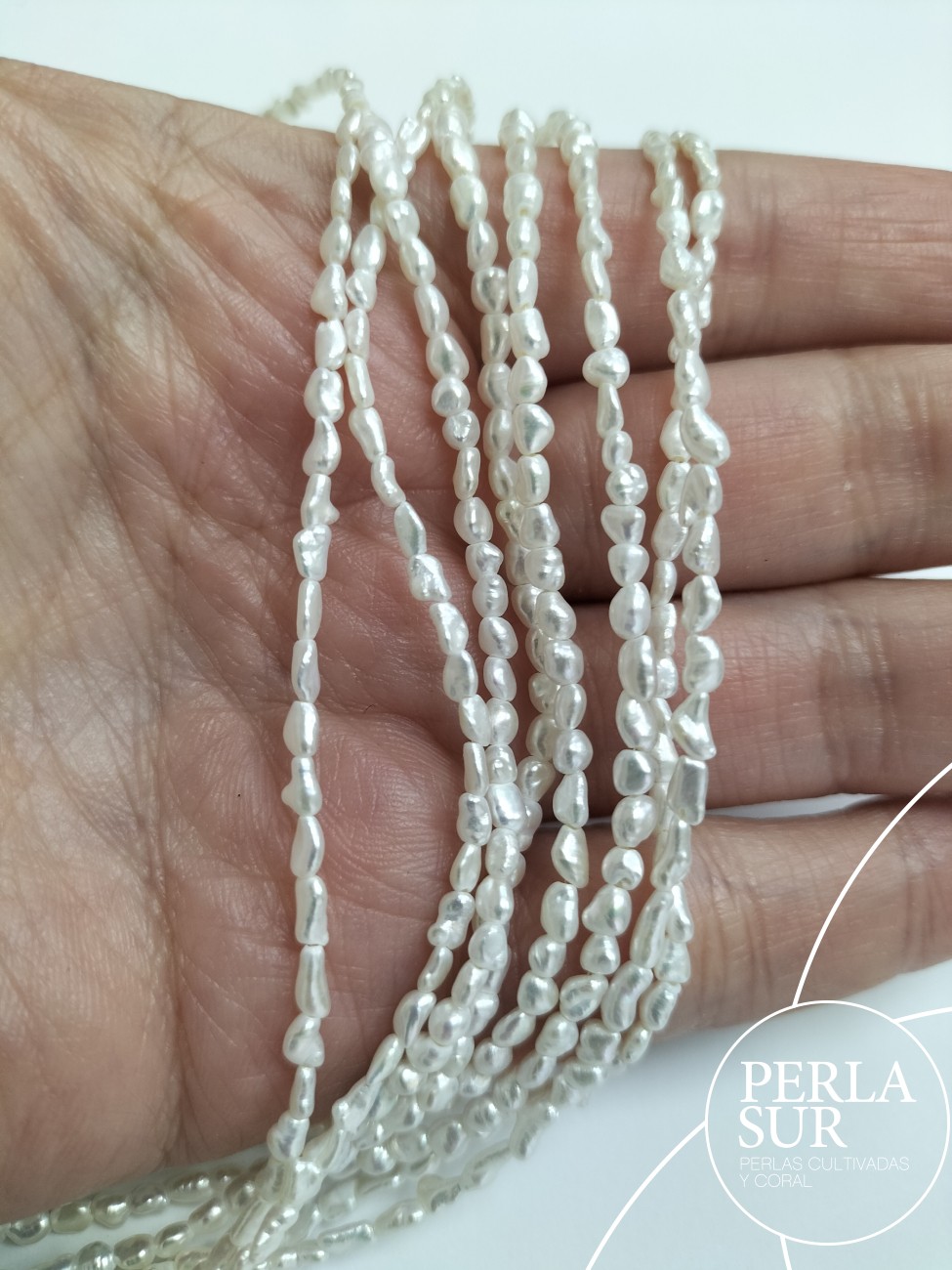 Hilo Perla Keshi 1'5-2mm blanca