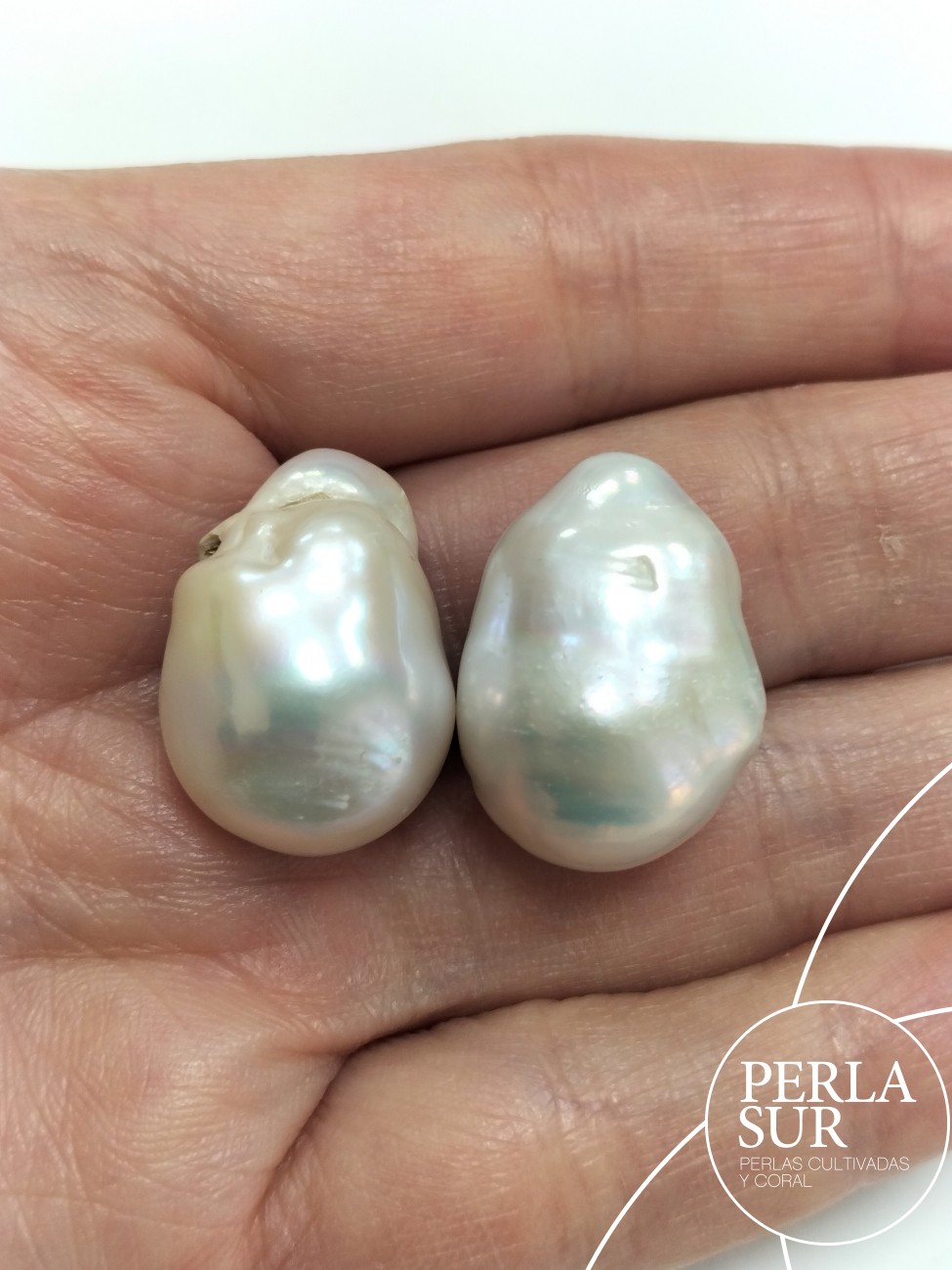 Pareja perla flameball 16x22mm pasada