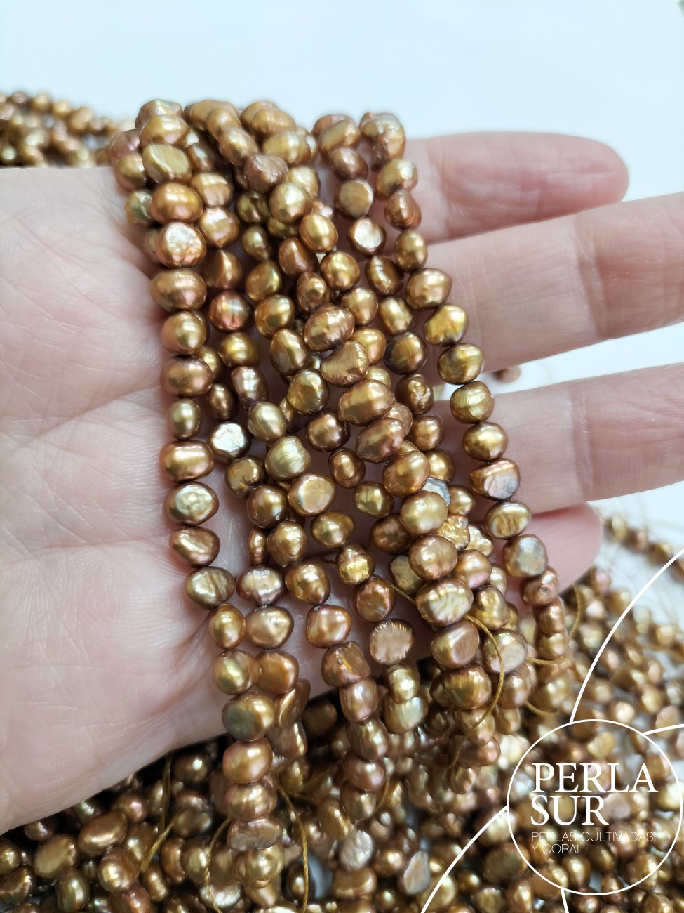 Hilo perla keshi 5-6mm bronce