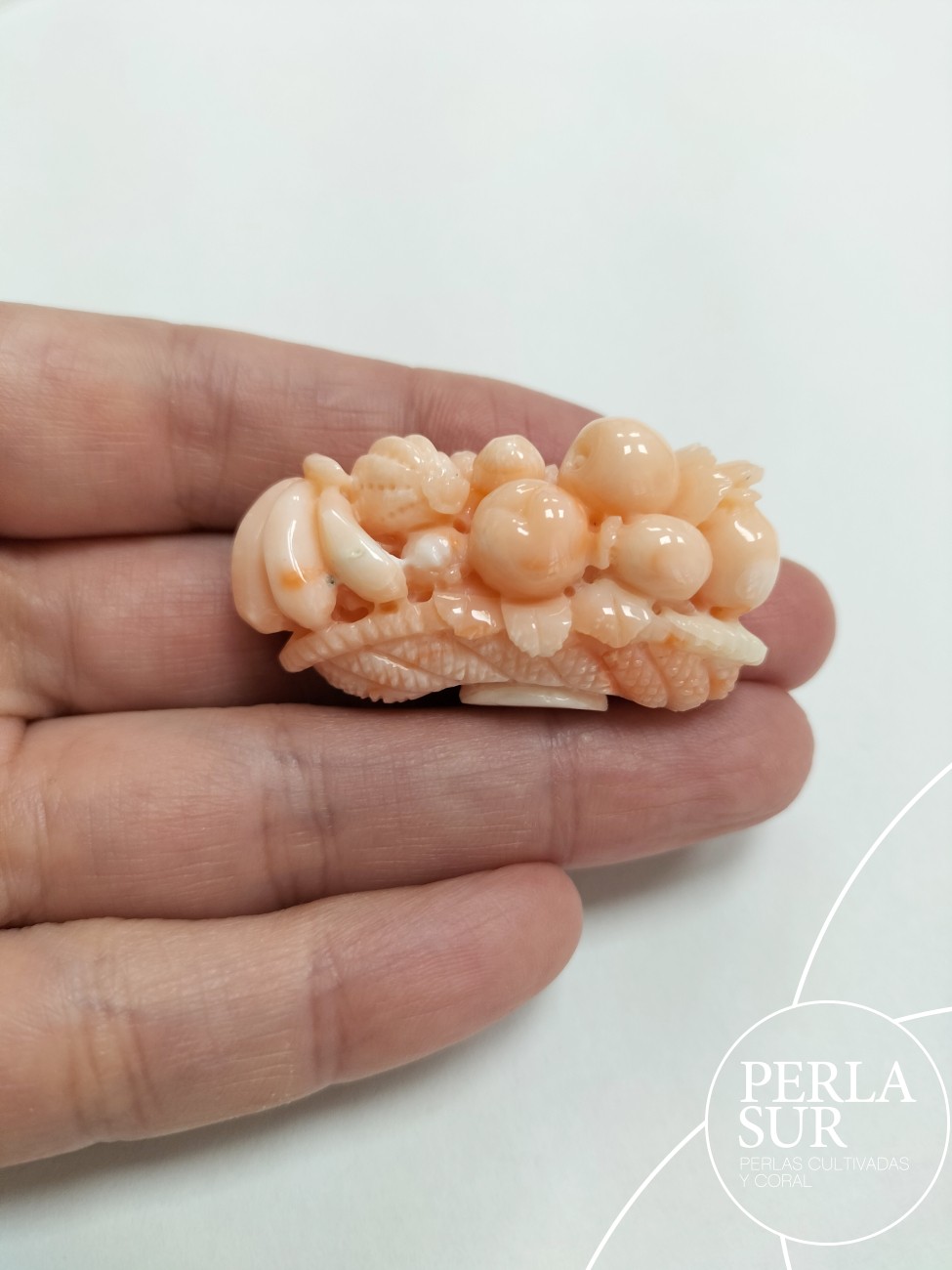 Cesto fruta coral rosa