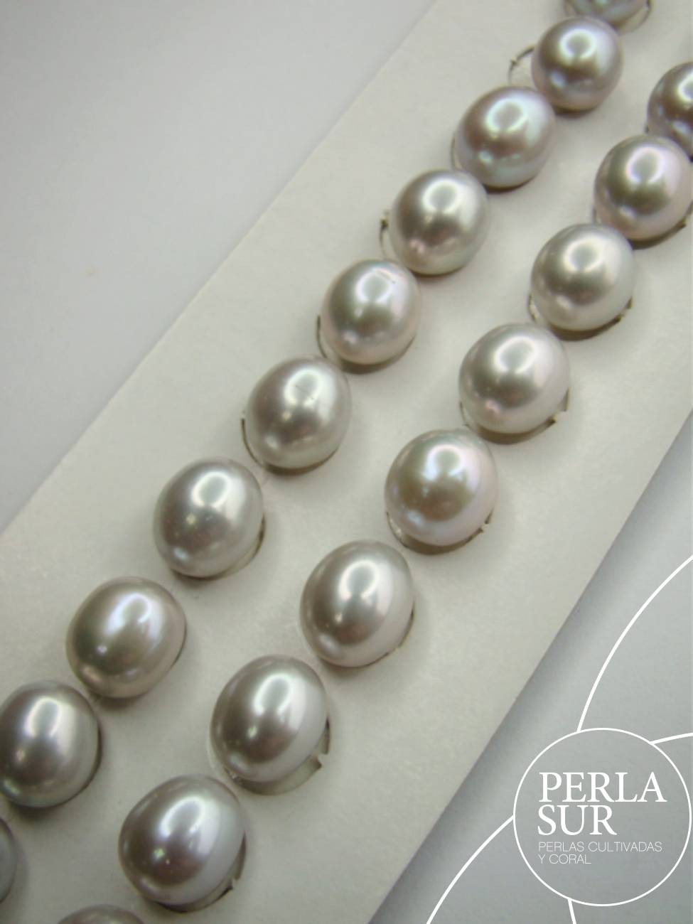 Pareja Perla 8x10'5mm Gris 1/2t Oval