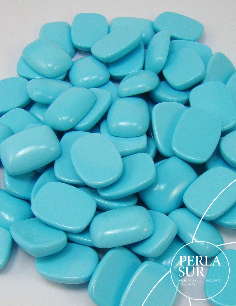 Cabuchón antik 12x16mm turquesa recontituída