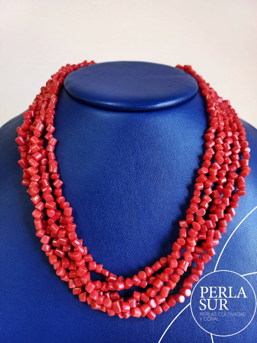 Hilo cubitos 4mm coral mediterráneo 46cm