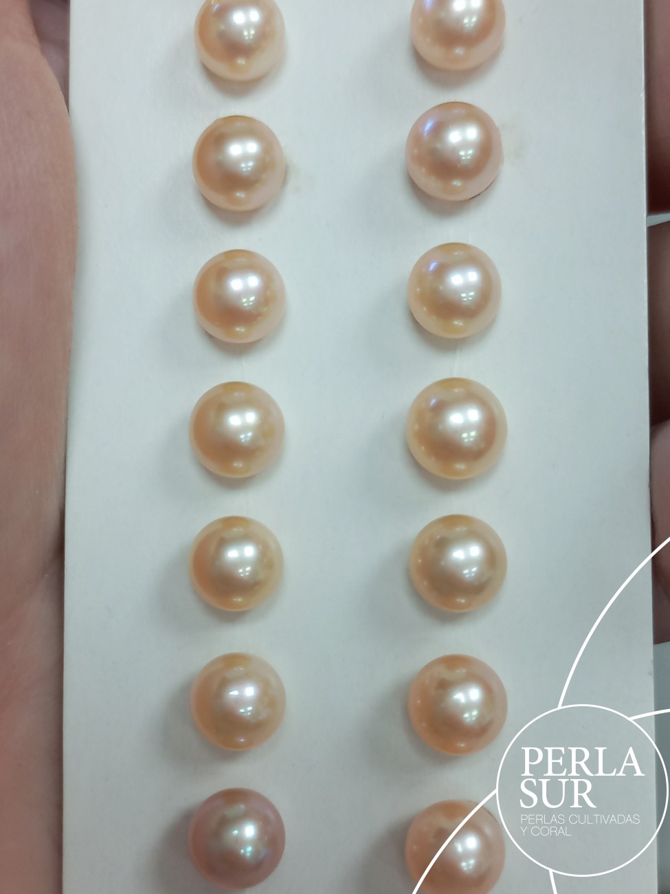 Pareja perla 1/2t 6-6'5mm Salmón (CN)