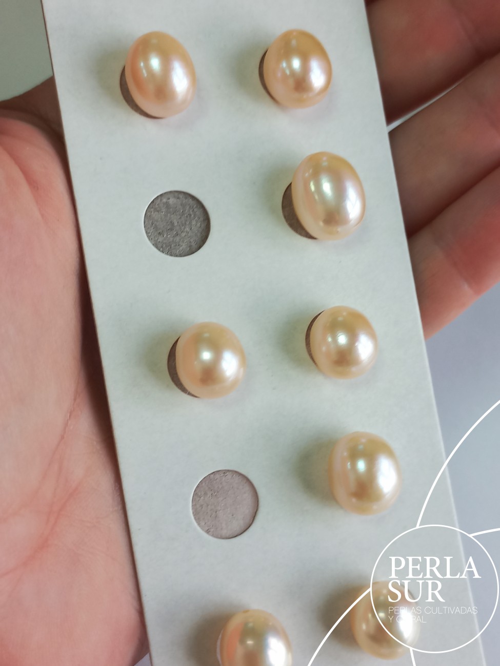 Trio Oval Peach 10-10'5mm 1/2 T. Perla C. Natural