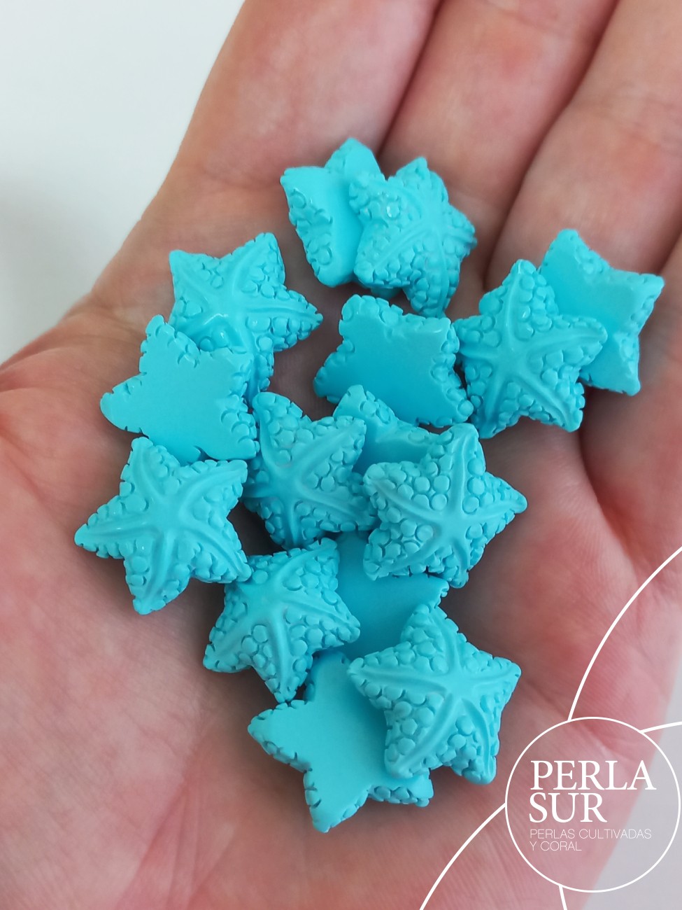 Estrellas mar 18mm turquesa reconstituída