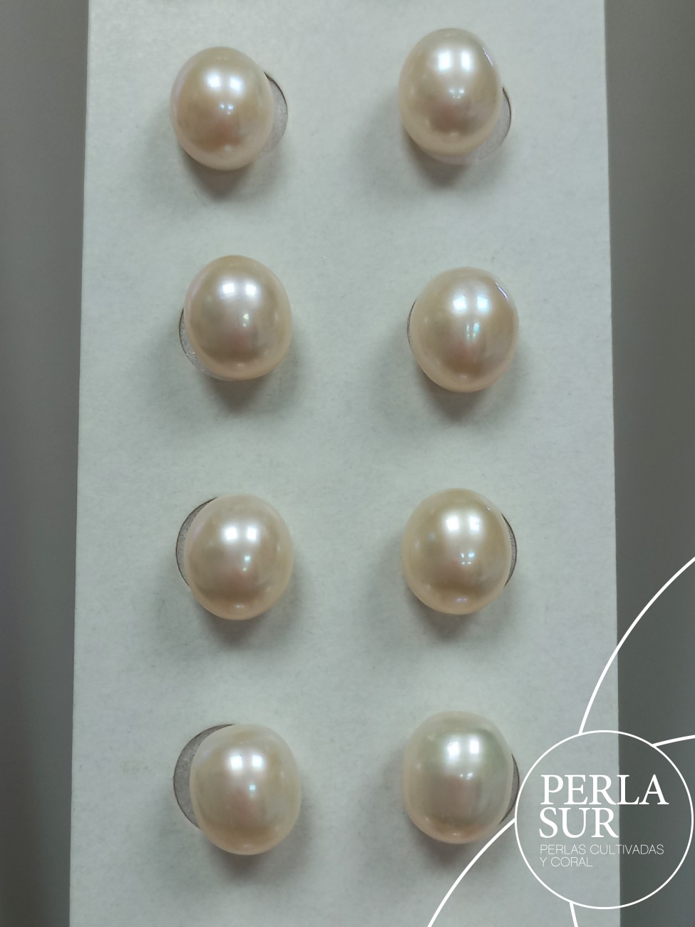 Pareja Perla Oval 9'75x11'5mm 1/2T. Blanca