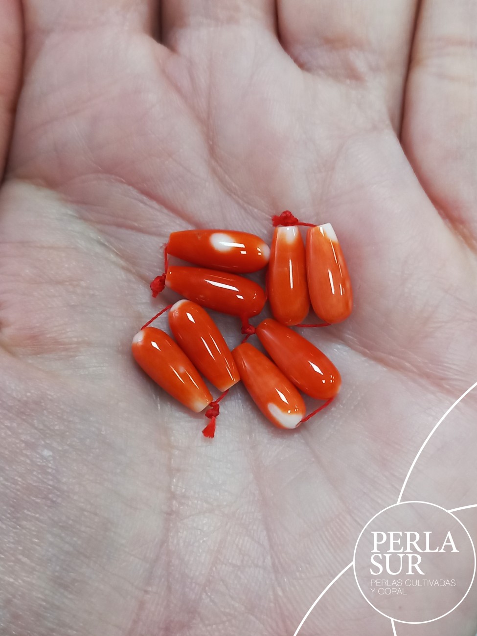 Par Perillas 5x12mm PASADAS coral japonés