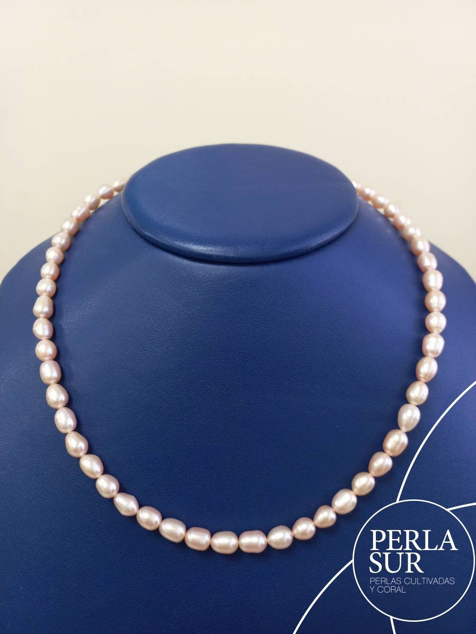 Collar semi-enfilado 6-6'5mm perla oval color natural