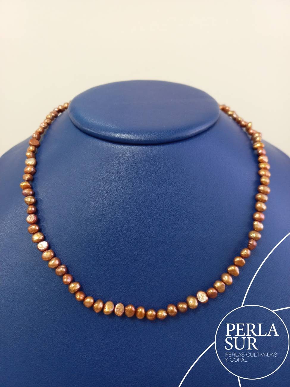 Collar semi-enfilado 5-6mm perla keshi dorada