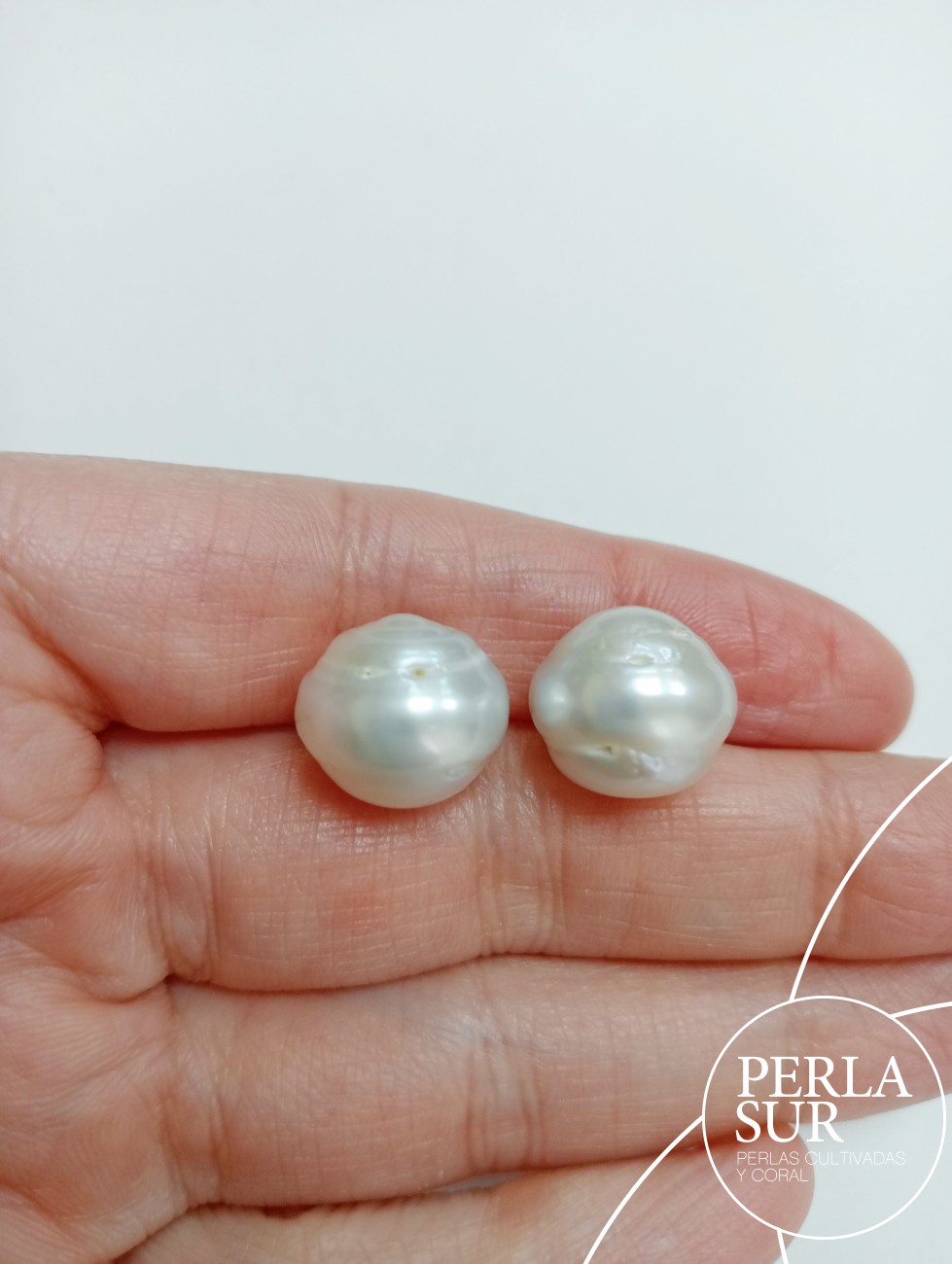 Pareja perla australiana barroca 14mm cinturilla sin taladro