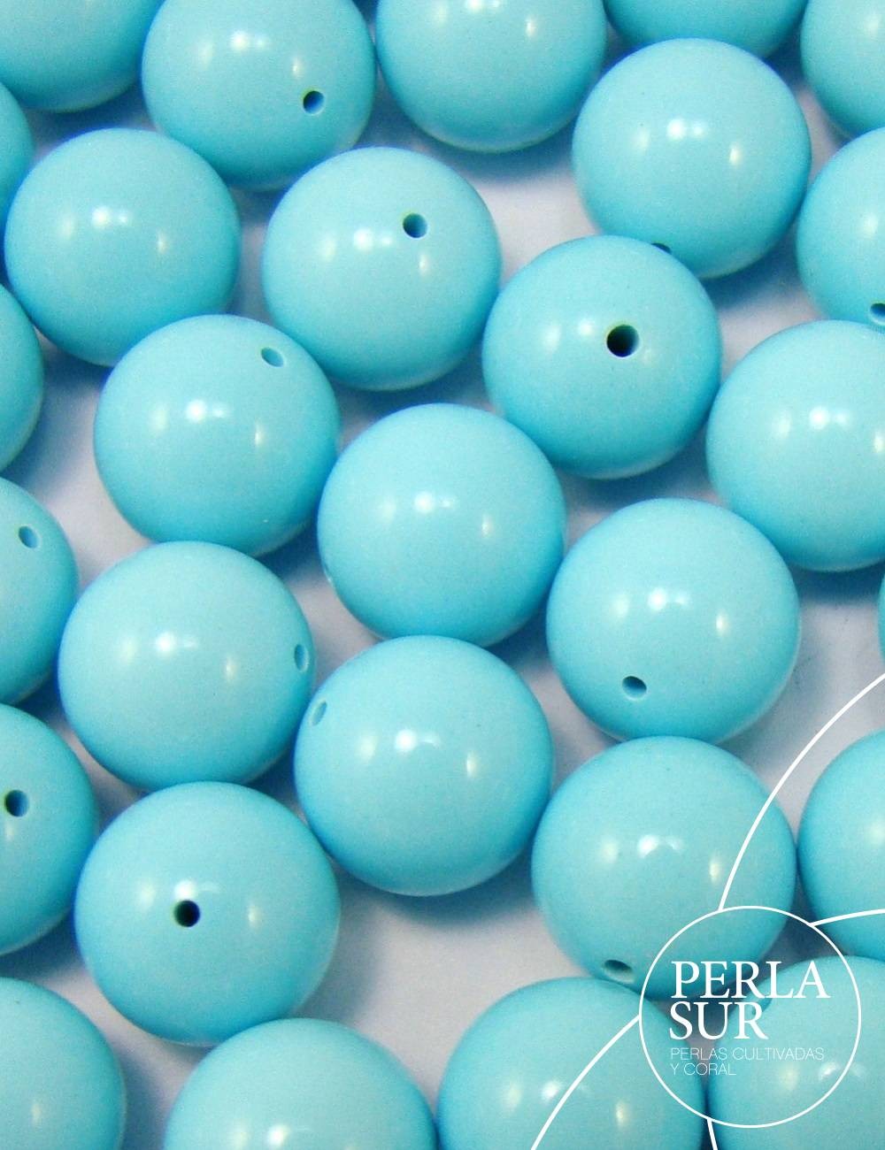 Bola Pasada 14mm Turquesa Reconstituída