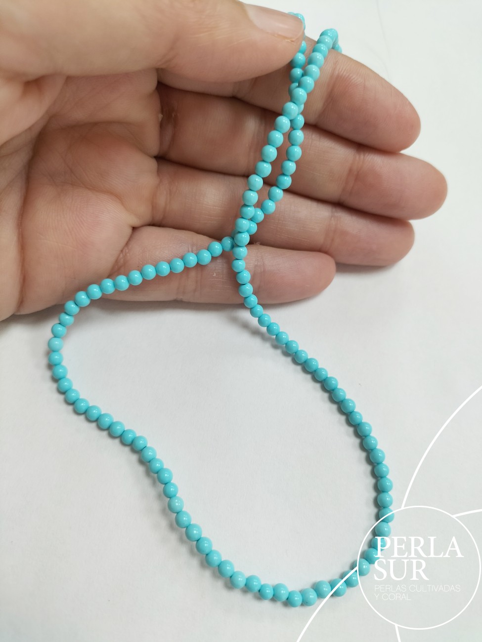 Hilo Bola 2mm Turquesa Reconstituída