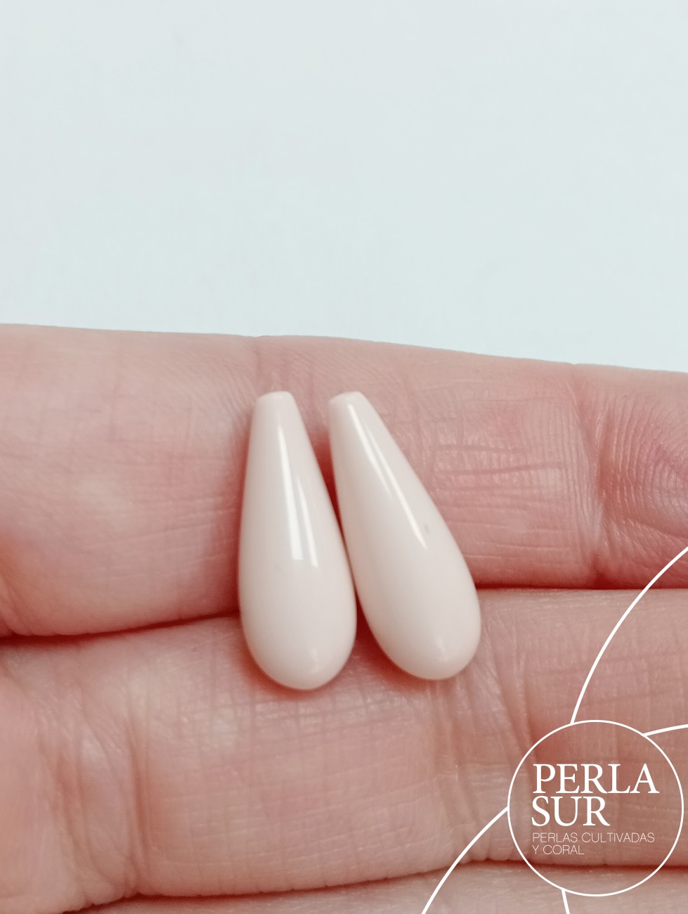 Perilla 7x18mm 1/2t coral sintético (piel de ángel)