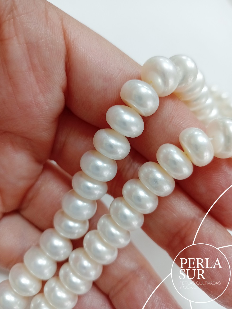 Hilo Perla Botón 9-9'5mm blanca