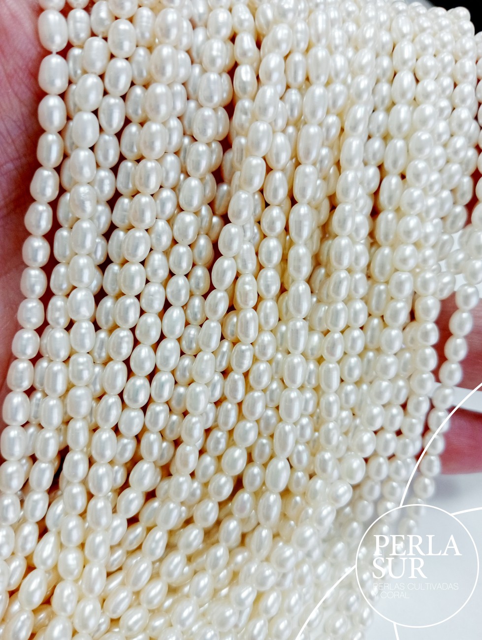 Hilo Perla Aljófar 3'5-4mm blanca