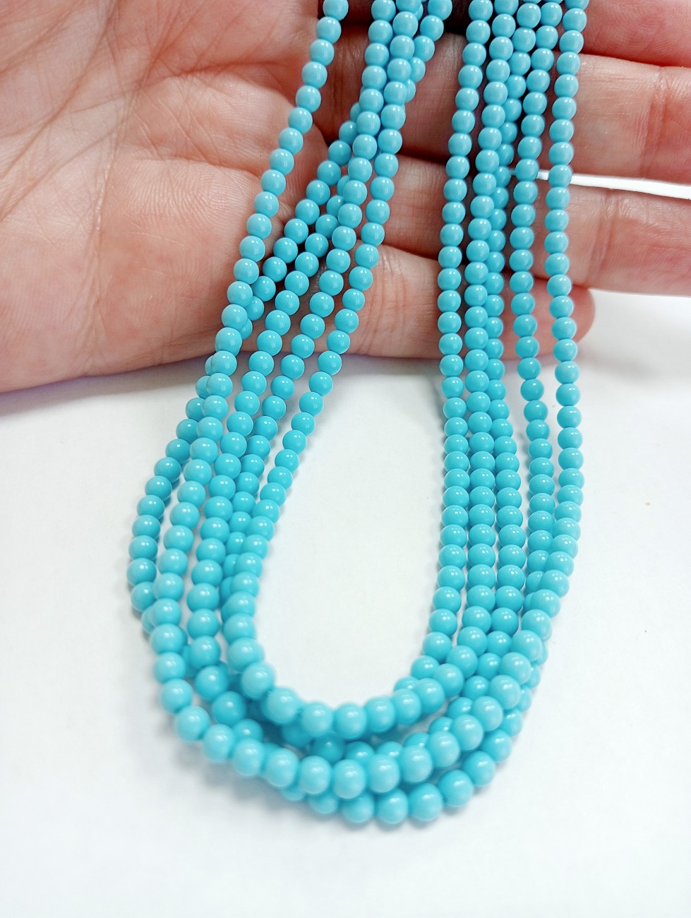 Hilo bola 3mm turquesa reconstituída