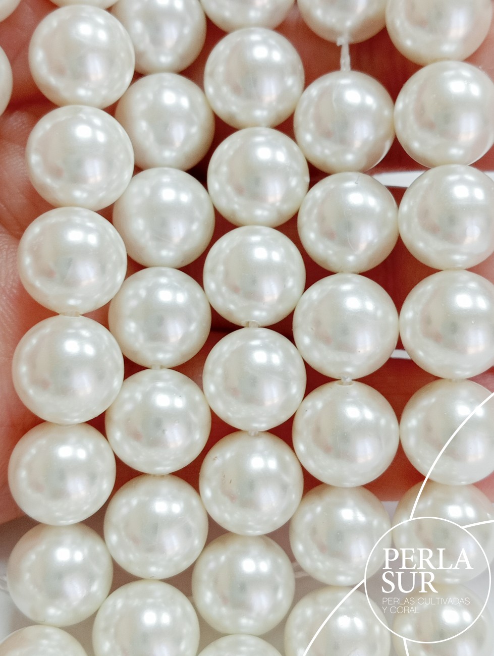 Hilo SHELL esférica 12mm blanca