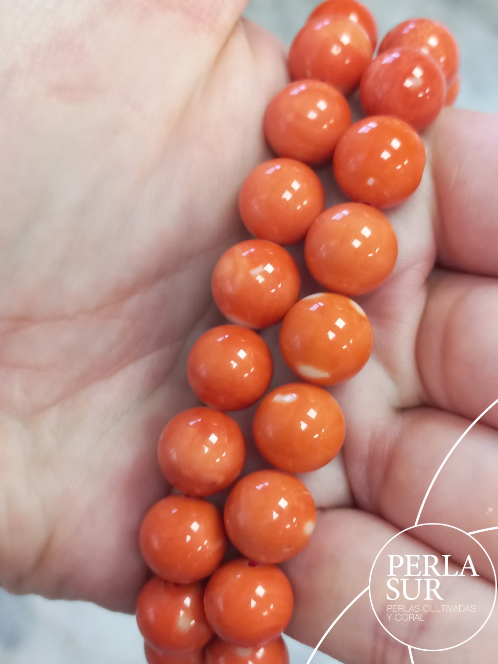 Hilo Bola 10-10'5mm Coral Japonés