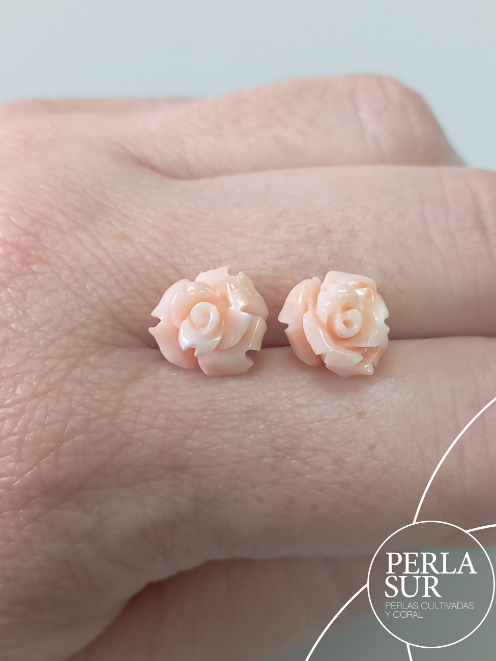 Pareja Rosas 10mm Coral Rosa