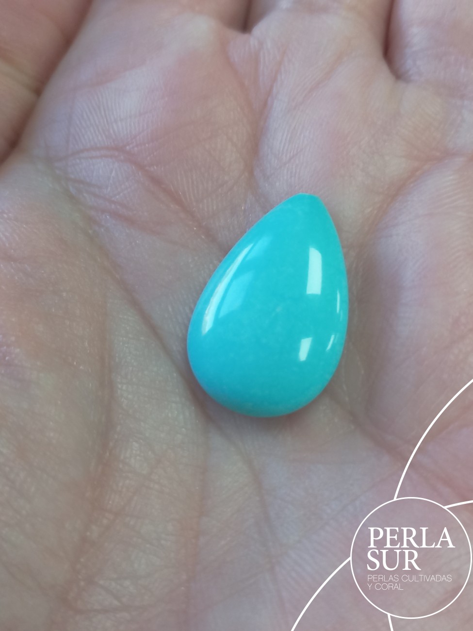 Perilla 1/2t 20'5x14x7mm turquesa natural