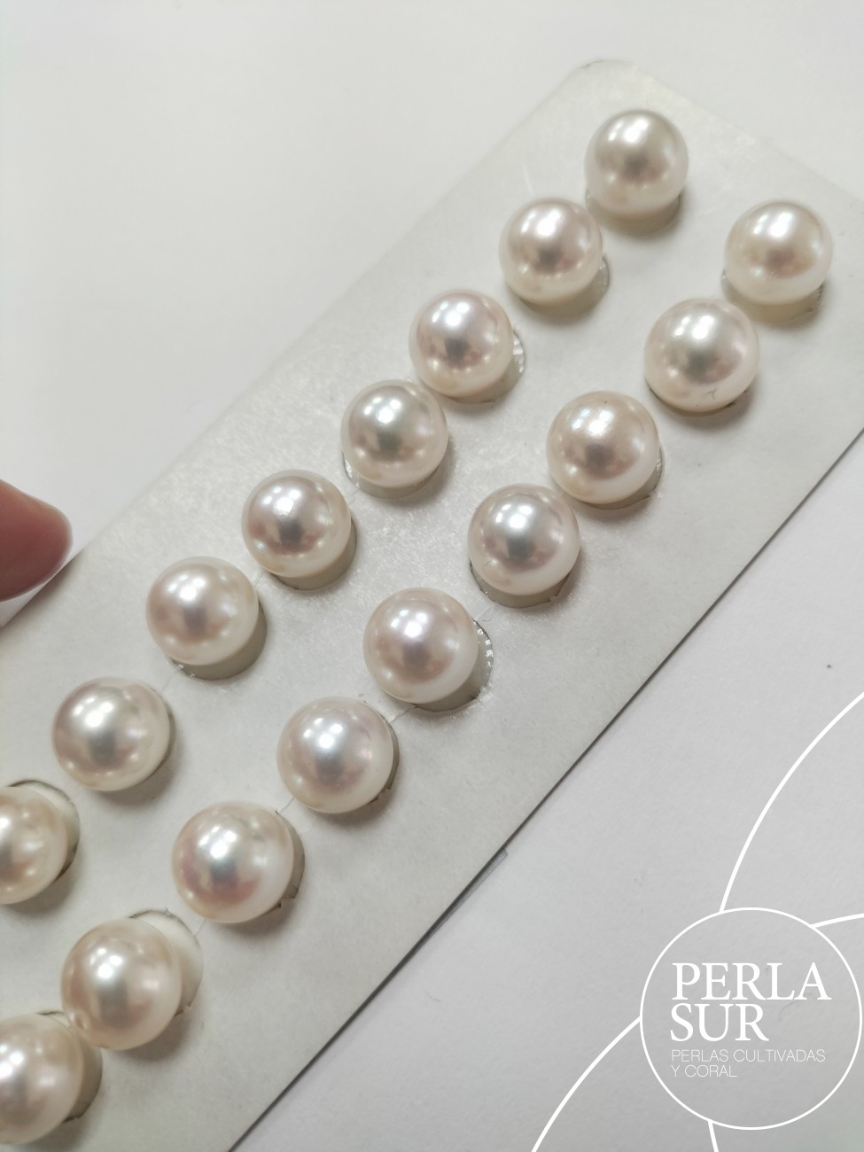 Pareja perla akoya 9-9'25mm 1/2t blanca